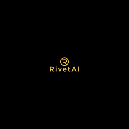 RivetAI logo, a circular R mark in gold on a black field, beside the RivetAI wordmark.
